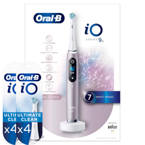 Oral-B iO9N Elektrische Tandenborstel Roze + 8 Opzetborstels