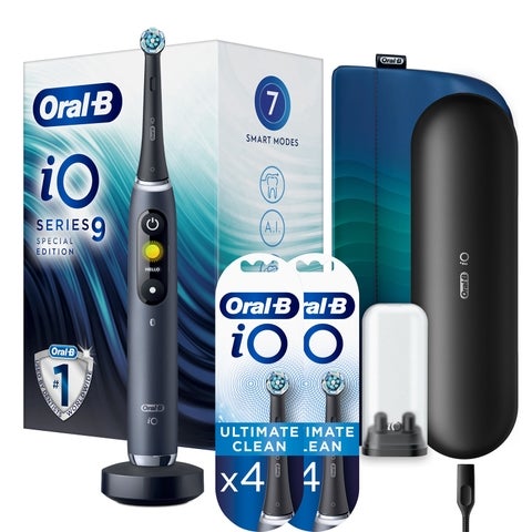 Oral B iO9 Black Onyx Special Edition Electric Toothbrush + 8 Refills