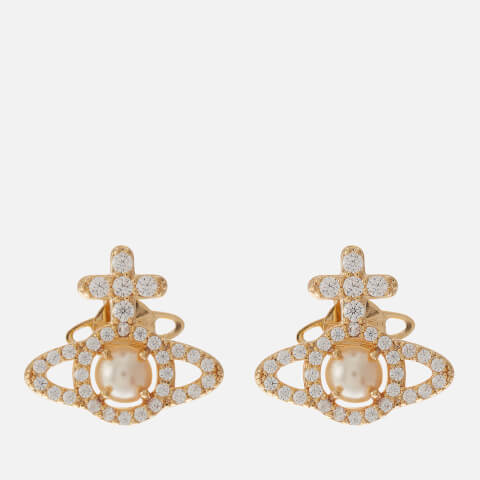 Vivienne Westwood Olympia Faux Pearl and Brass Earrings