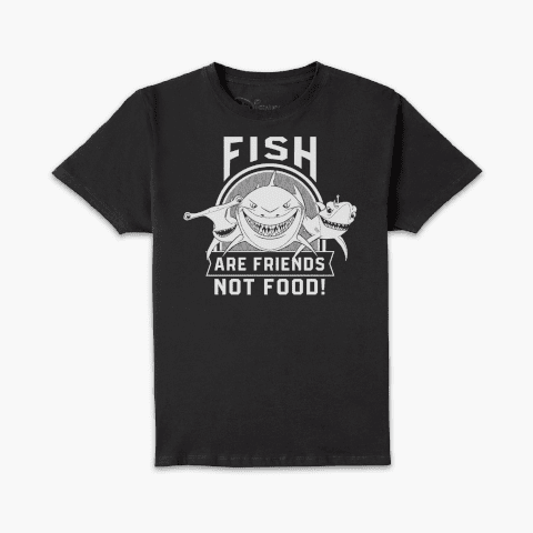 Camiseta unisex Buscando a Nemo Los peces son amigos - Negra