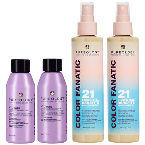 Pureology Color Fanatic Duo (2x 200ml) and Hydrate Mini Shampoo 50ml and Conditioner 50ml Routine for Dry Hair (Worth £72.46)