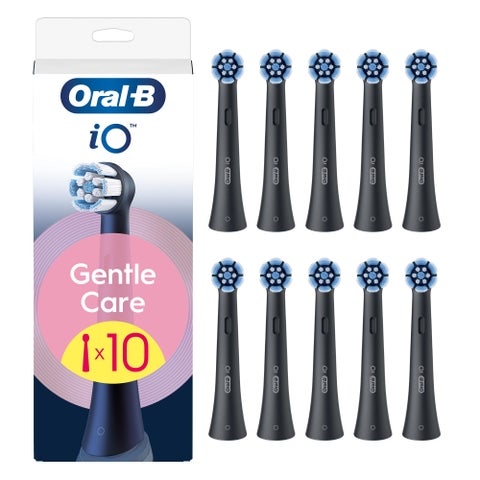 Oral-B iO Series Gentle Care Brush Heads Black, 10 Pieces (Dentist)