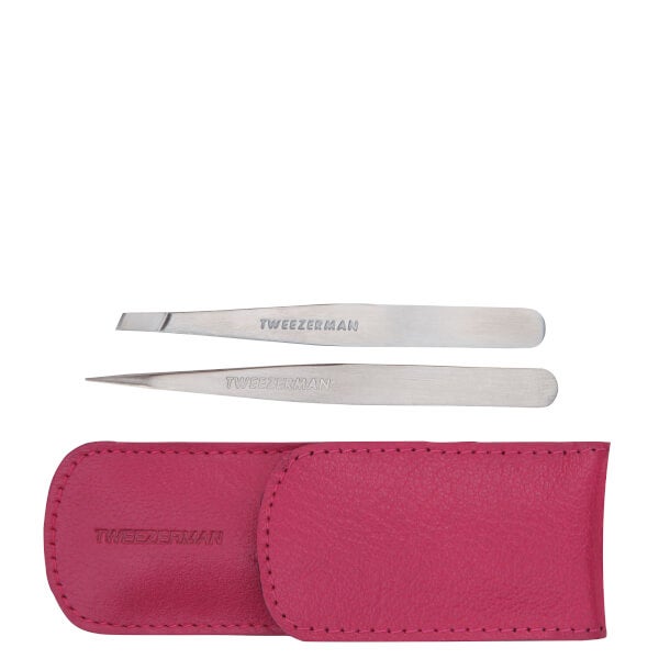 Tweezerman Tweezerman Set Pinzette in Custodia in Pelle - Rosa