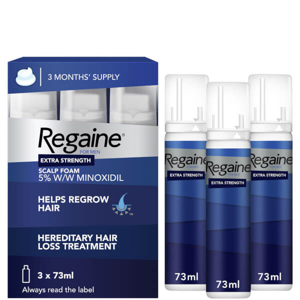 Regaine Regaine Men's Extra Strength Hair Loss and Hair Regrowth Scalp Foam Treatment 3 x 73ml