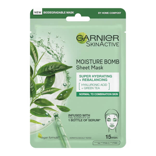 Garnier Garnier Moisture Bomb Green Tea Hydrating Face Sheet Mask for Combination Skin 32g