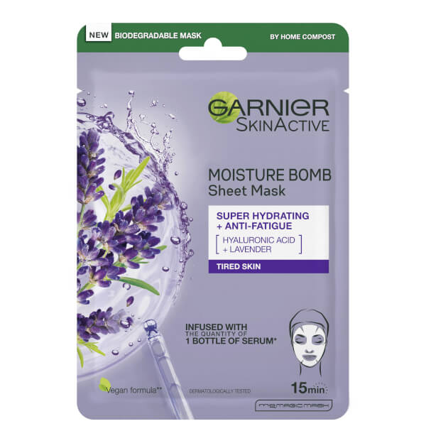 Garnier Garnier Moisture Bomb maschera viso idratante in tessuto alla lavanda