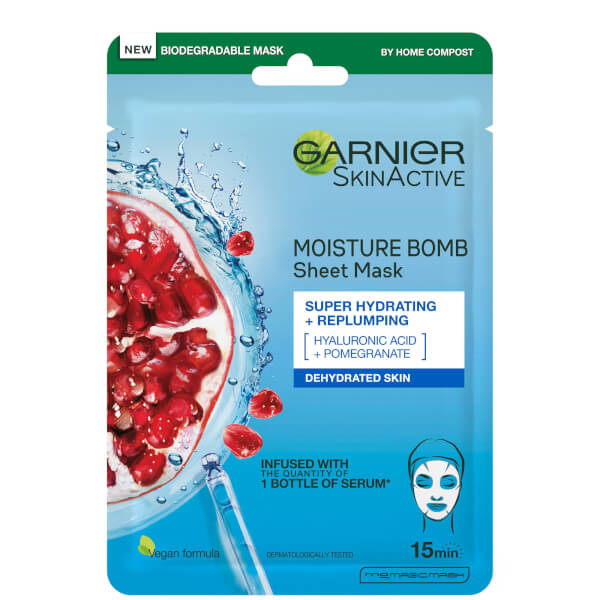 Garnier Garnier Moisture Bomb maschera viso idratante in tessuto al melograno