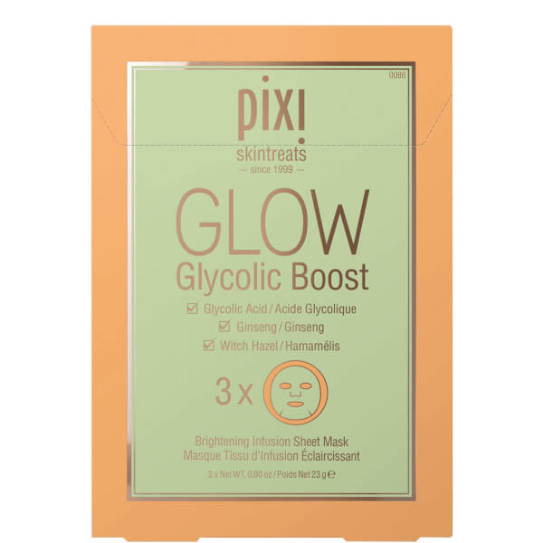 PIXI PIXI GLOW Glycolic Acid Boost Sheet Mask (Pack of 3)