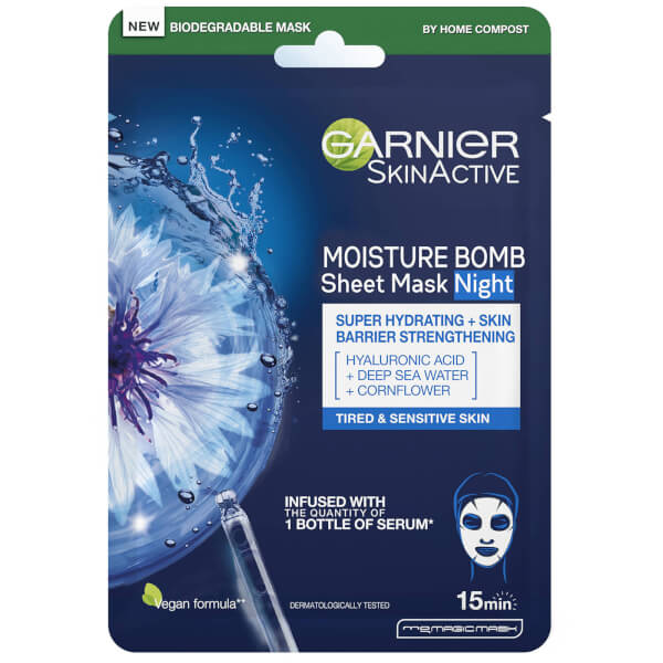 Garnier Garnier Moisture Bomb Deep Sea Water & Hyaluronic Acid Tissue Maschera Night 32g