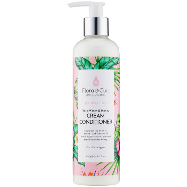 Flora u0026 Curl Flora & Curl Rose Water & Honey Cream Conditioner 300ml