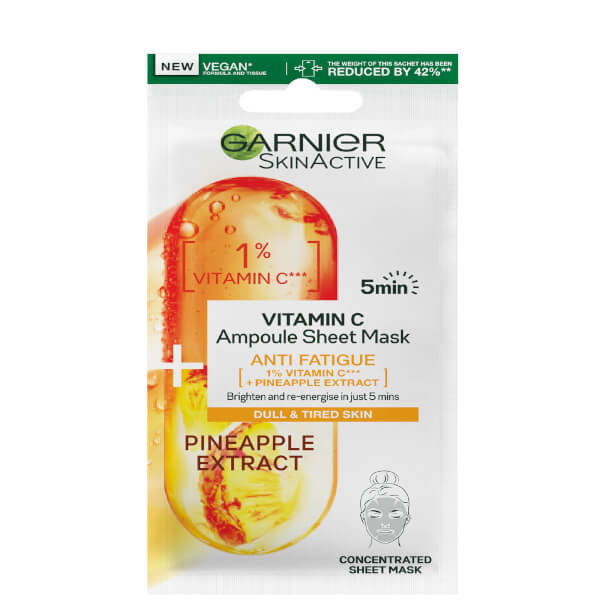 Garnier Garnier SkinActive Anti Fatigue Ampoule Sheet Mask - Ananas e 1% Vitamina C 15g