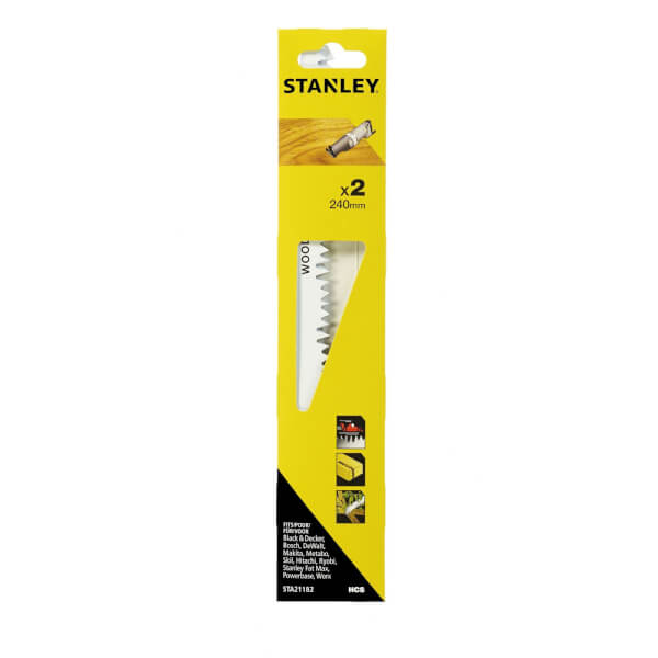 Stanley Recip Saw Blades Wood 240mm Logs STA21182 XJ Homebase