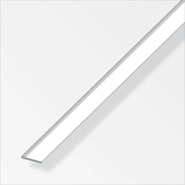 Aluminium Flat Bar Profile - Chrome Finish - 25mm x 2mm x 1m | Homebase