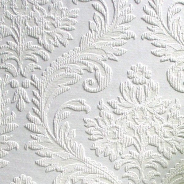Anaglypta Luxury High traditional White Damask Blown Wallpaper  Tradepoint