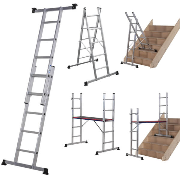 Werner Combination Ladder 5 in 1 with Platform Homebase