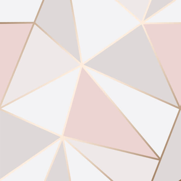Fresco Apex Geometric Wallpaper - Pink & Rose Gold | Homebase