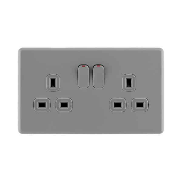 Arlec 13A 1 Gang Unswitched Socket Square Edges White 