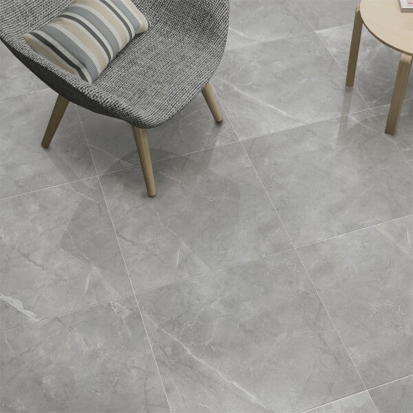 Lux Arctic Grey Polished Floor Tiles, Vinyl Floor Tiles Uk Homebase