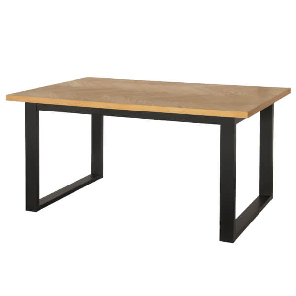 Skelby Herringbone Oak Dining Table Homebase