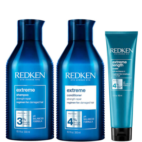 Redken Redken Extreme Shampoo Conditioner and Extreme Length Sealer Leave-in Treatment Bundle