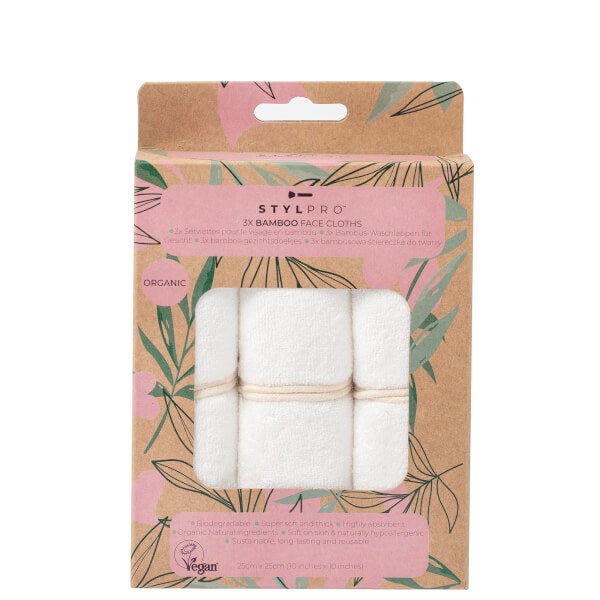 StylPro StylPro Bamboo Face Cloths Pack of 3