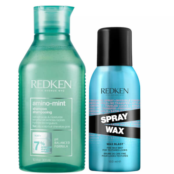 Redken Redken Amino Mint for Oily Scalps and Finishing Hair Spray Wax for Body and Dimension Bundle