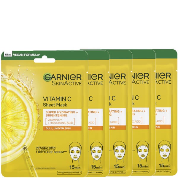 Garnier Garnier SkinActive Moisture Bomb Hydrating and Brightening Vitamin C Sheet Mask Set of 5