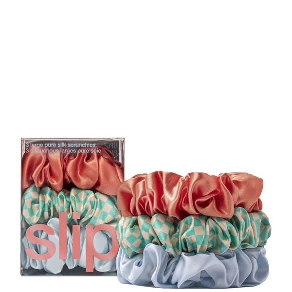 Slip Slip Pure Silk Large Scrunchies - Sea Mist