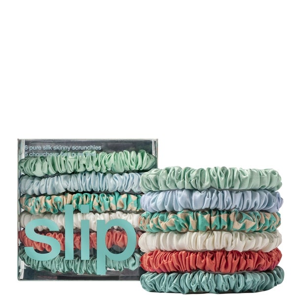 Slip Slip Pure Silk Skinny Scrunchies - Seabreeze