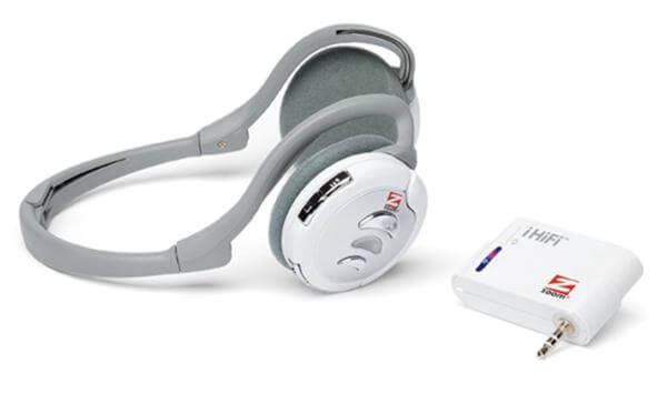 Wireless headphones with 3.5 mm transmitter outlet