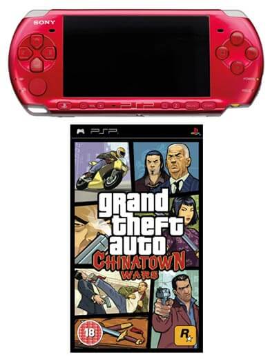 PSP 3000 Red: Bundle (including GTA Grand Theft Auto: Chinatown Wars)