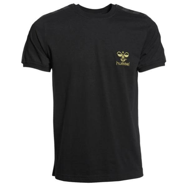 petulance gasformig Nedsænkning Hummel Davenport T-Shirt - Black/Gold Mens Clothing - Zavvi US