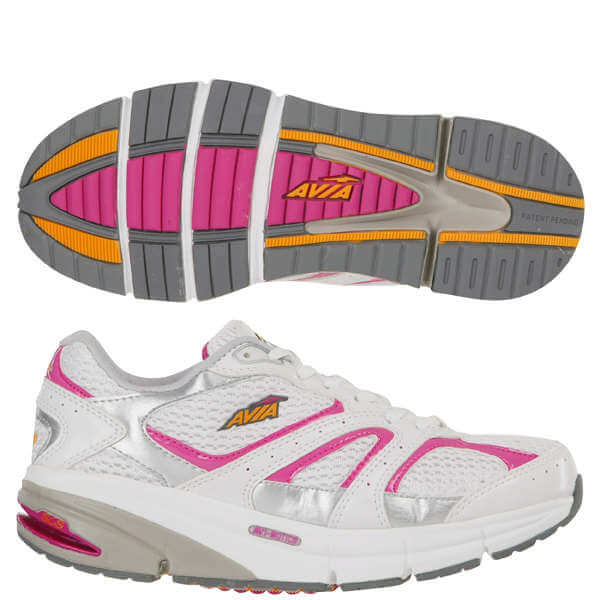 Avia Women's A9999W Athletic Shoes - White/Grey/Dark Pink Sports & Leisure  - Zavvi US