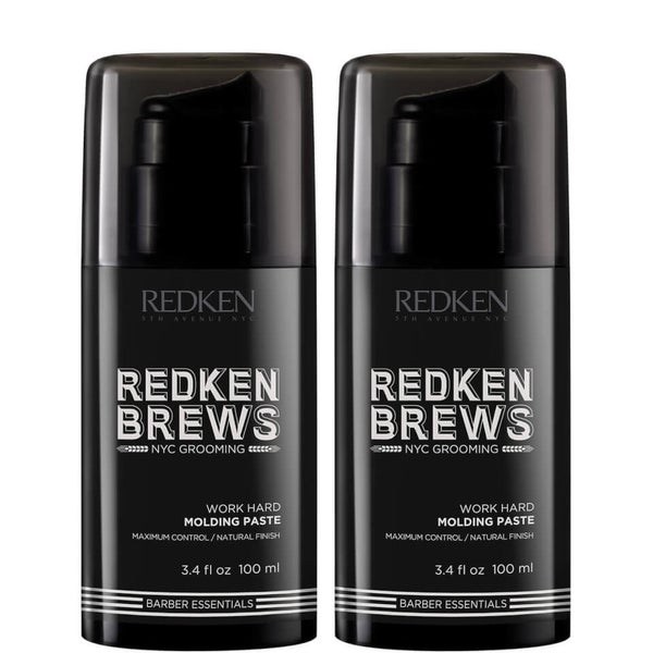 Redken Brews Men's Work Hard Molding Paste Duo
