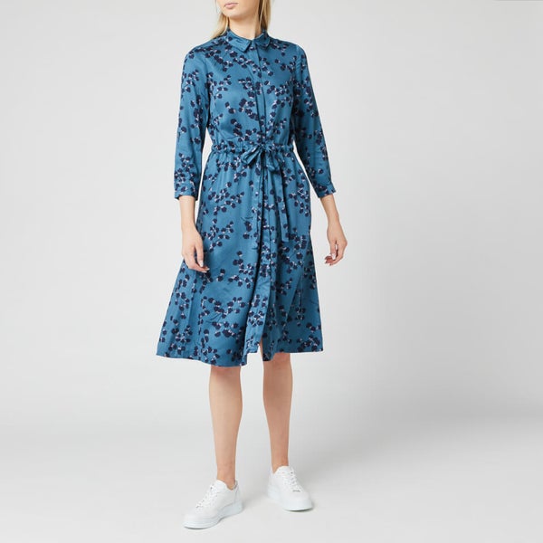 Sleeve Shirt Dress - Teal Blossom 