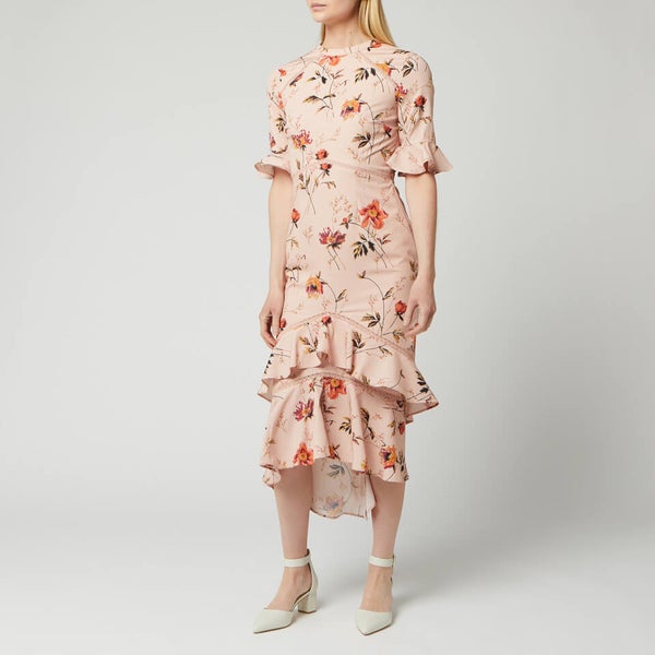 Hope and ivy fluted sleeve midi with cut out shop