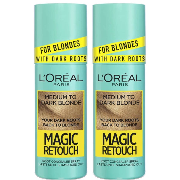 L Or al Paris Magic Retouch Medium to Dark Blonde Root Concealer Spray Duo Pack