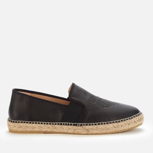 KENZO Men s Elastic Leather Tiger Espadrilles Black TheHut
