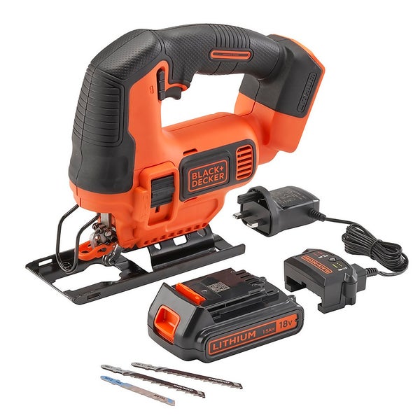 BLACK DECKER 18V Cordless Jigsaw with Blades BDCJS18C13