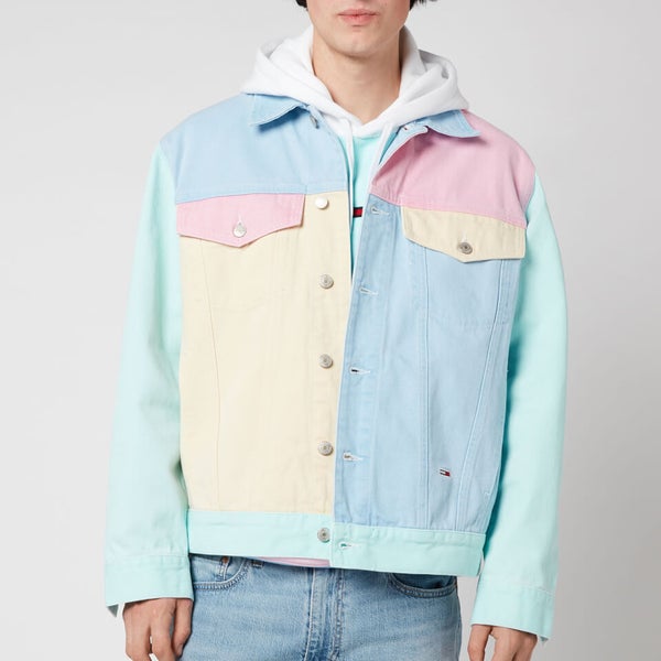 Tommy Jeans Men s Colorblock Denim Jacket Multi TheHut
