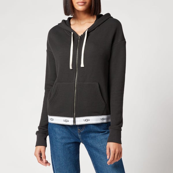 UGG Women's Sena Hooded Zip Sweatshirt - Black | TheHut.com