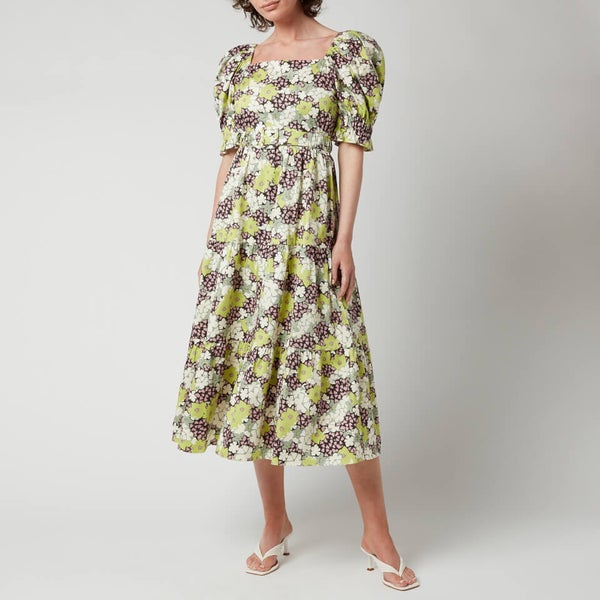 ◆TED BAKER 23SS◆Ursille◆花柄◆ミディドレス◆Mid Green◆ NWT Ted Baker Ursille Smocking Midi Dress with Neck | Depop