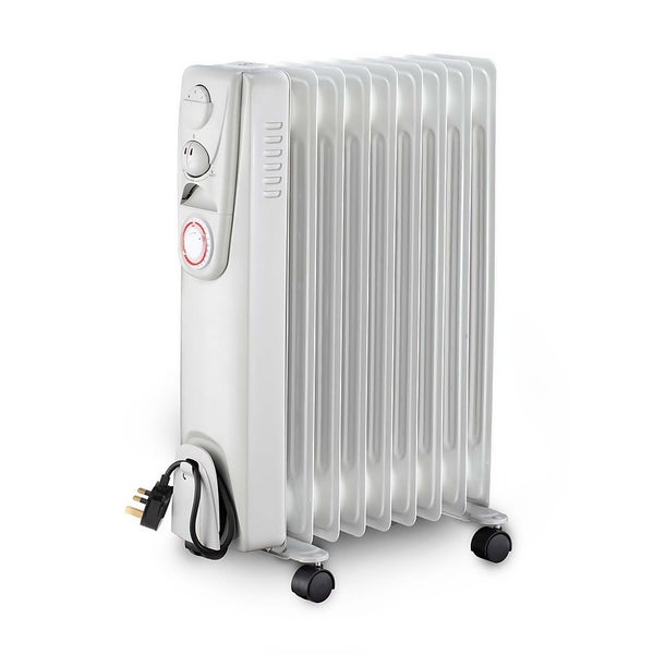 Arlec Electric Oil Filled Heater Free Standing in White - 2000W | Homebase