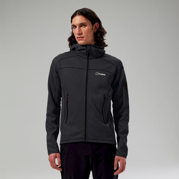 Men s Pravitale Mountain 2.0 Hooded Fleece Jacket Dark Grey Black Berghaus