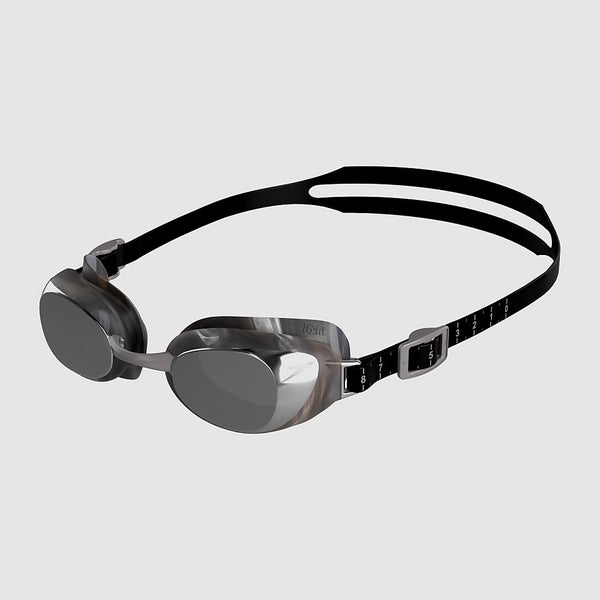 Adult Aquapure Mirror Goggles Black Silver Speedo