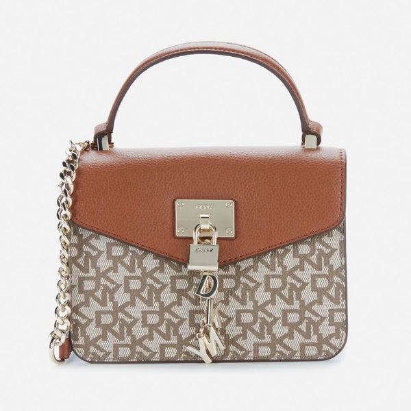 Dkny Women s Elissa Sm Top Handle Bag T C Logo Chino Caramel