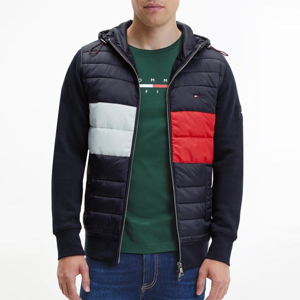 Tommy hilfiger mixed baffle cheap full zip hoodie