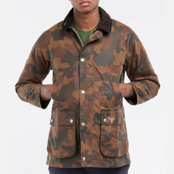 Barbour Beacon Men s Summer Camo Wax Jacket Olive Camo TheHut