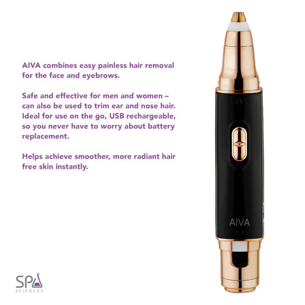 Spa Sciences AIVA Facial Hair Remover and Eyebrow Trimmer - Black 4