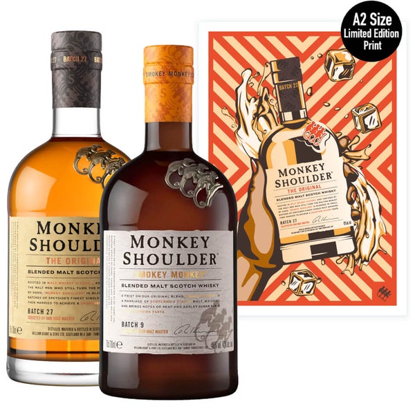 Monkey Shoulder & Limited-Edition Metal Cocktail Strainer Tin Gift Set
